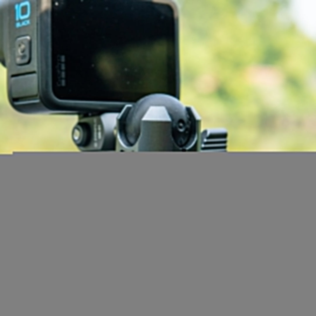 Mountech double socket arm clamped on a 1 inch ball on a vehicle dash mount