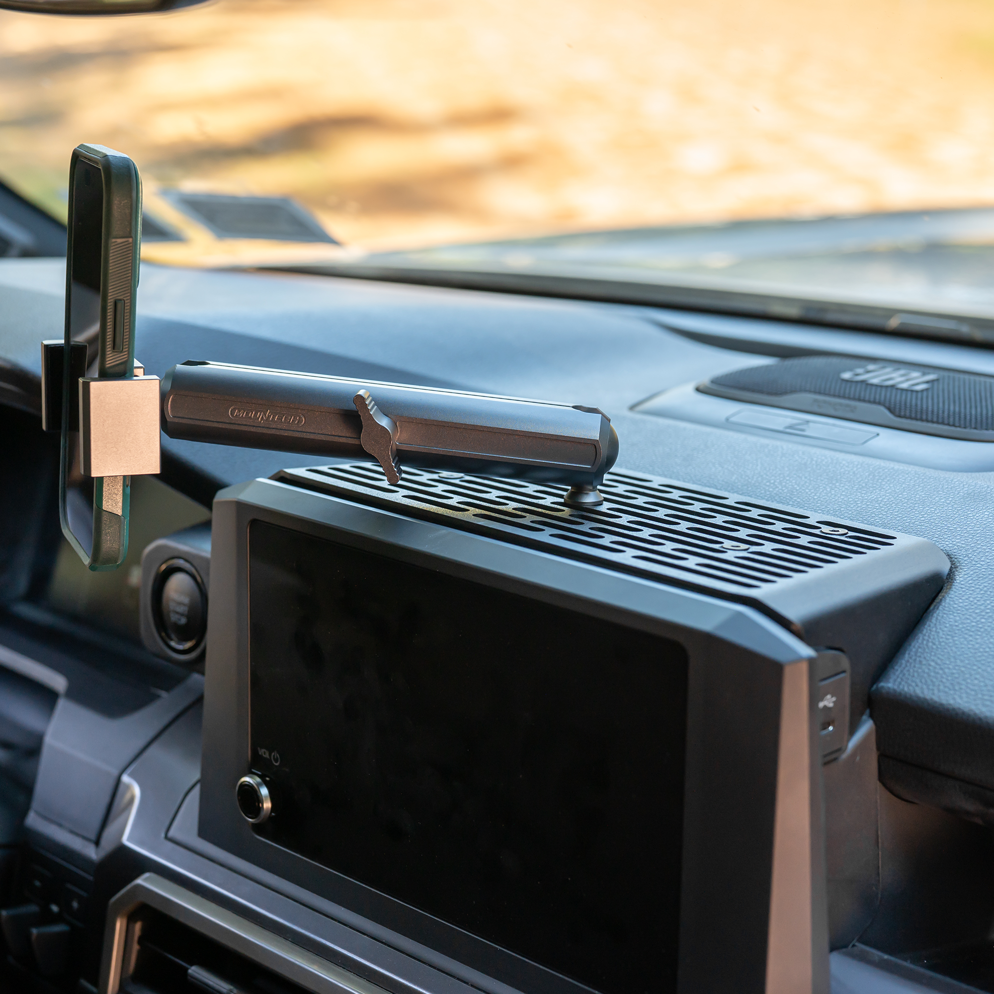 Mountech dash mount installed in a 2024 Toyota Tacoma