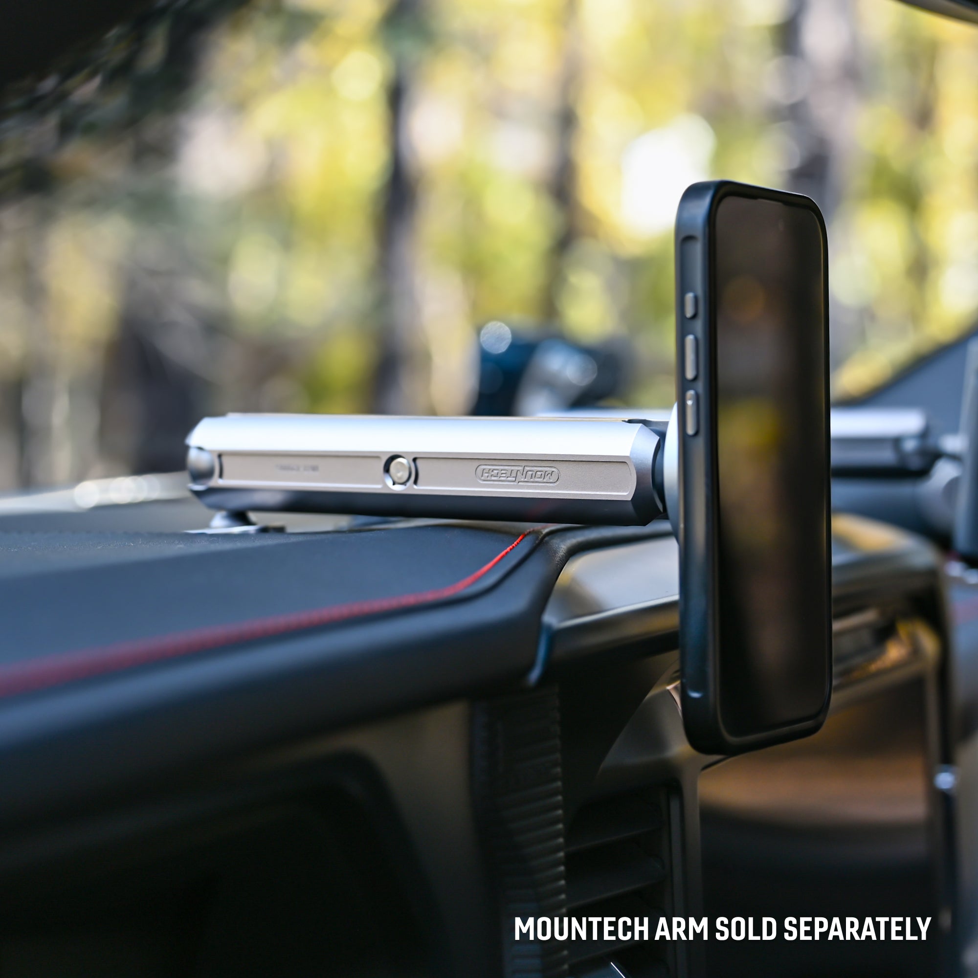 Mountech magnetic MagSafe-compatible phone holder on a 1 inch ball arm