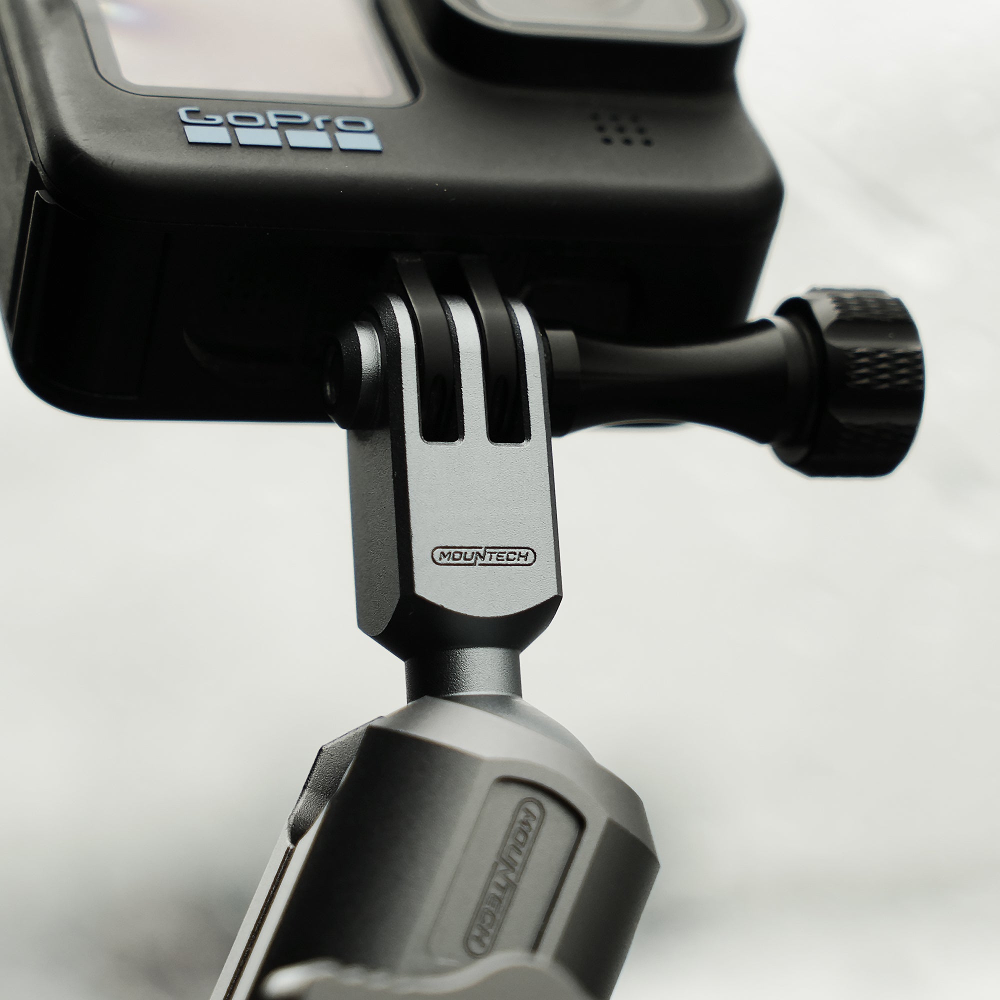 GoPro on a Mountech action camera mount and 1-inch ball arm